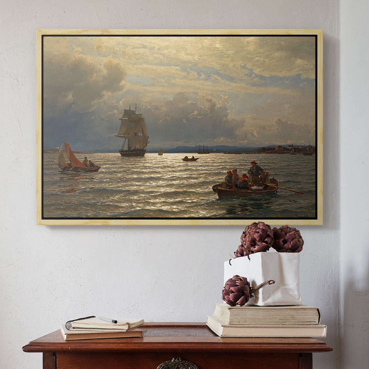 From the Inlet of Oslo, 1874 - Floater Framed Canvas Print