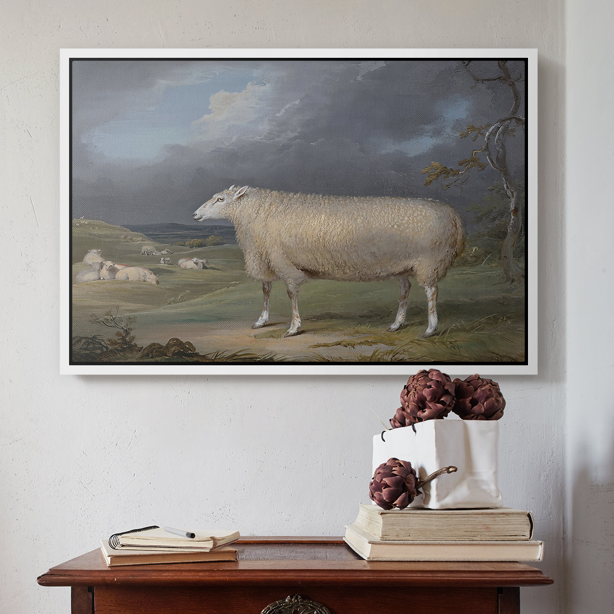 A Border Leicester Ewe, c. 1795-1800 - Floater Framed Canvas Print