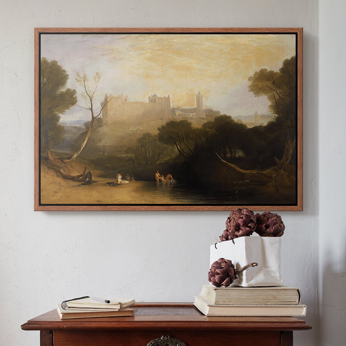 Linlithgow Palace, c. 1807 - Floater Framed Canvas Print
