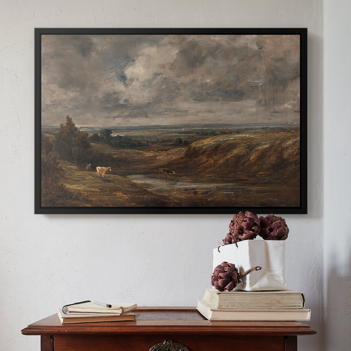 Hampstead Heath, 1825 - Floater Framed Canvas Print