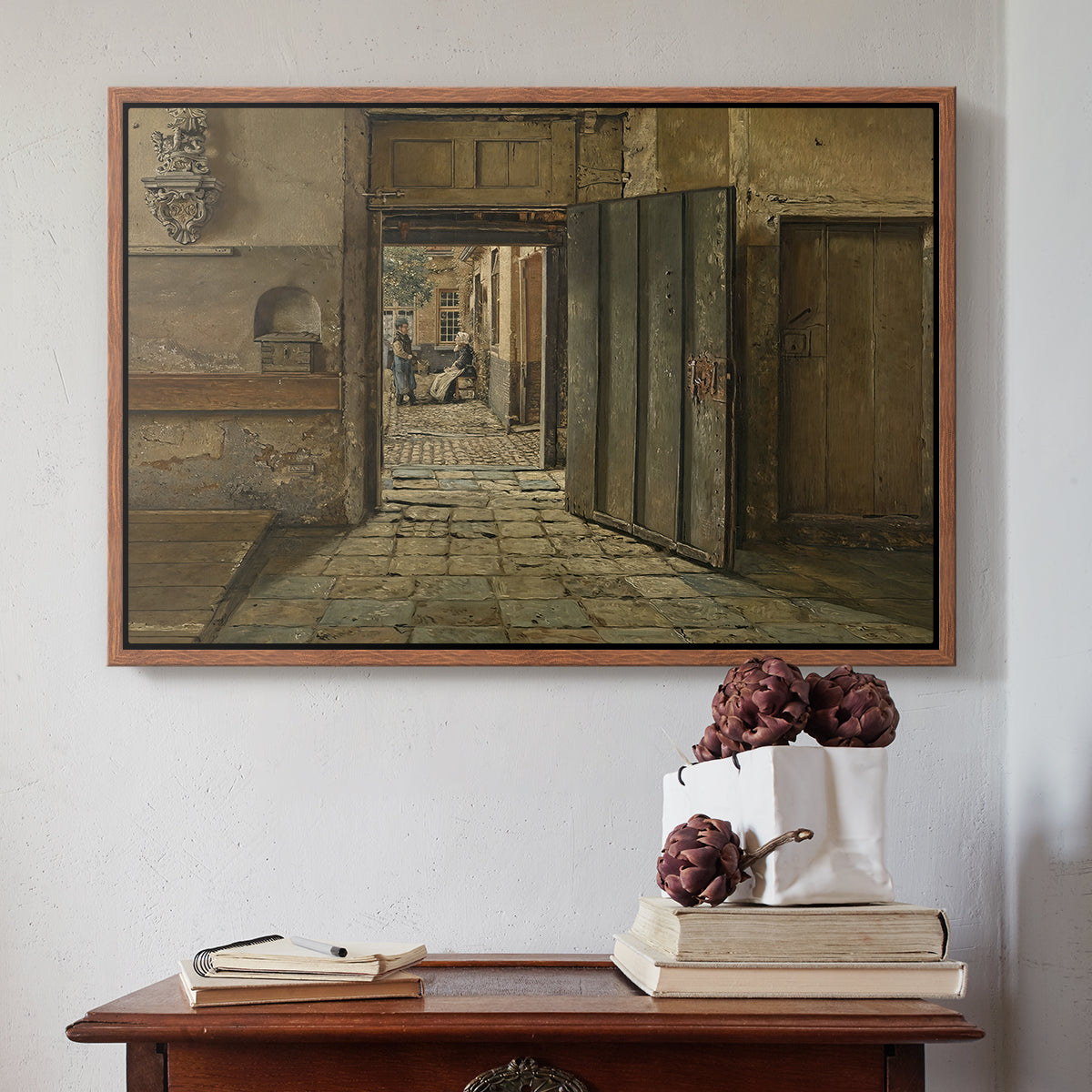 The Conversation, 1884 - Floater Framed Canvas Print