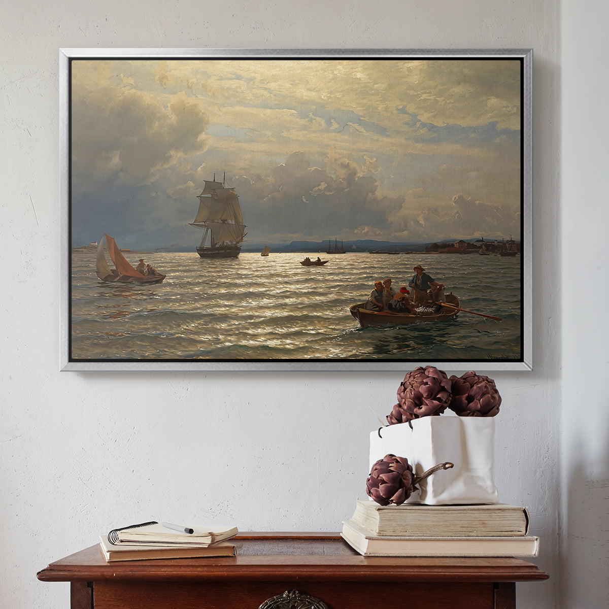 From the Inlet of Oslo, 1874 - Floater Framed Canvas Print