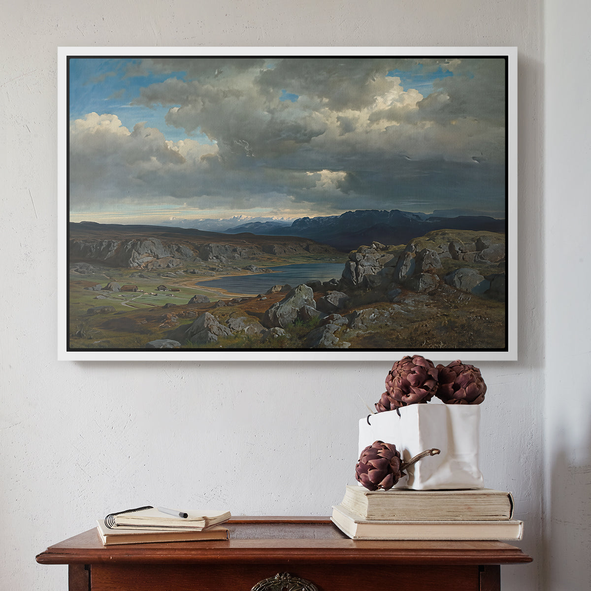 Norwegian Highlands, 1857 - Floater Framed Canvas Print