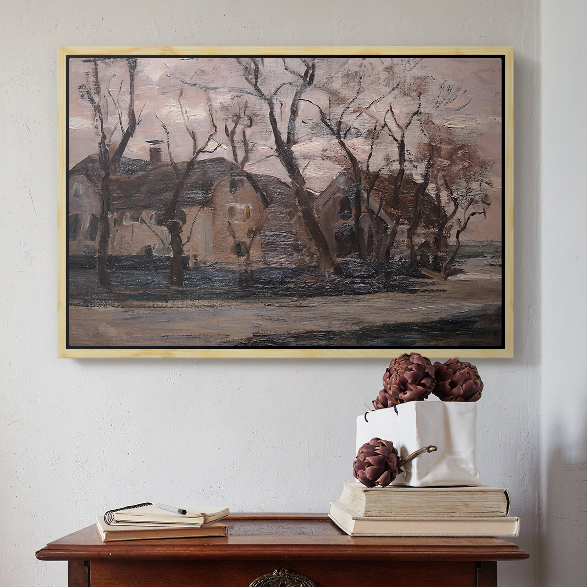 Farm near Duivendrecht in the Evening, c. 1905 - Floater Framed Canvas Print