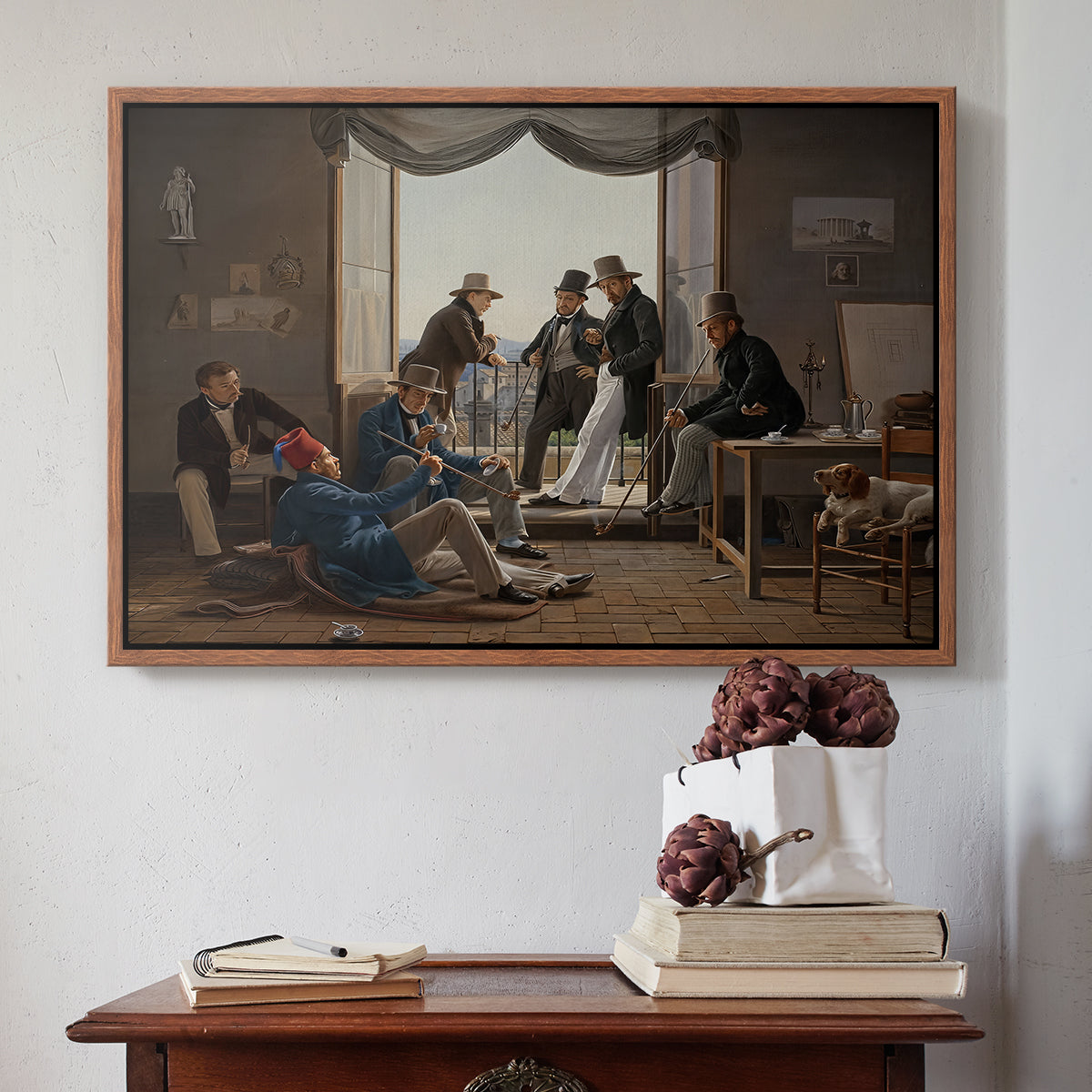 A Group of Danish Artists in Rome, 1837 - Floater Framed Canvas Print