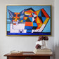 Cassie Thinking about Cubism - Floater Framed Canvas Print