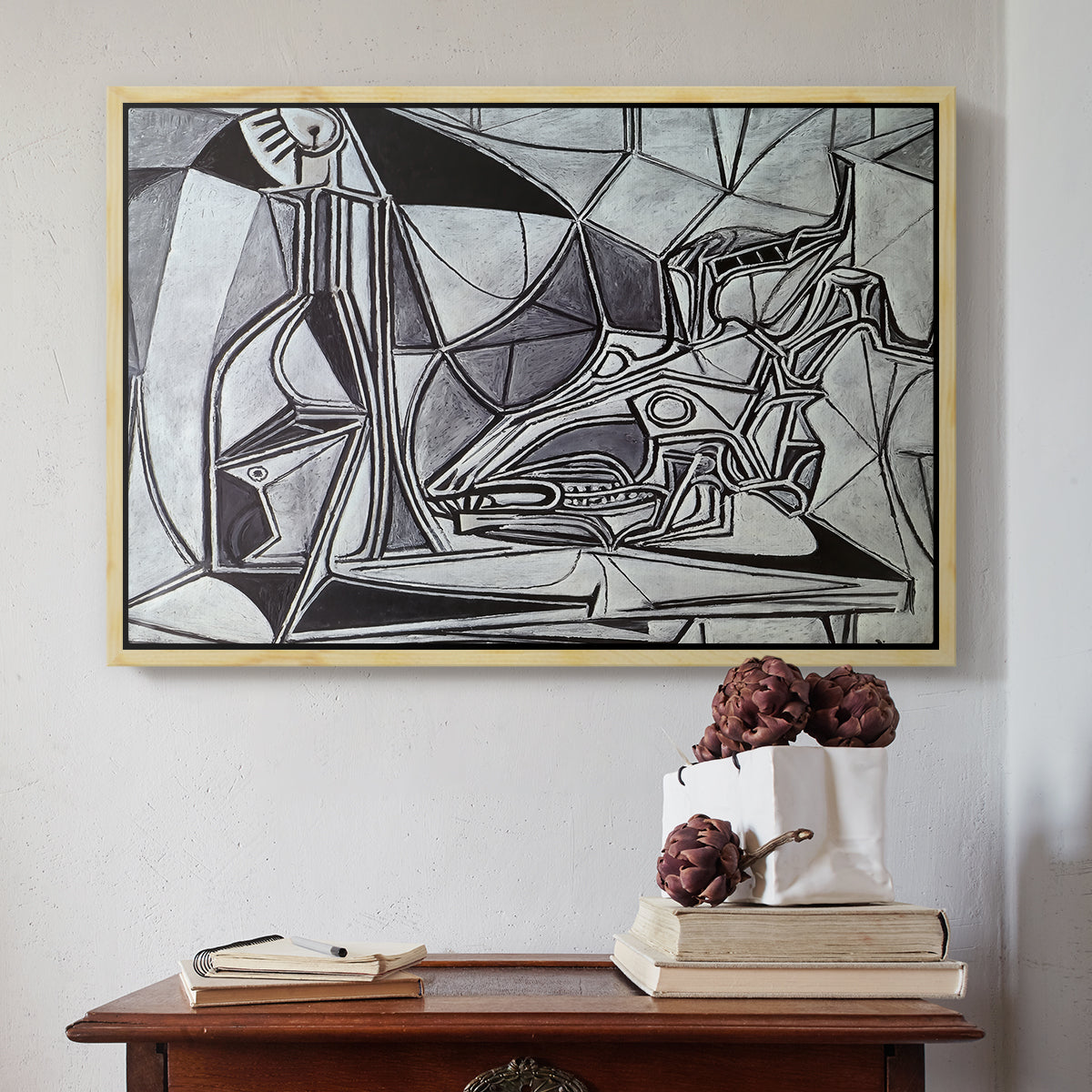 Goat's Skull, Bottle and Candle, 1952 - Floater Framed Canvas Print