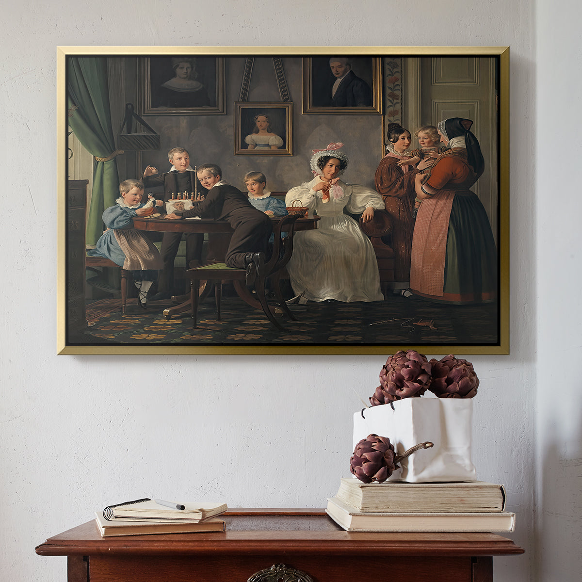 The Waagepetersen Family, 1836 - Floater Framed Canvas Print