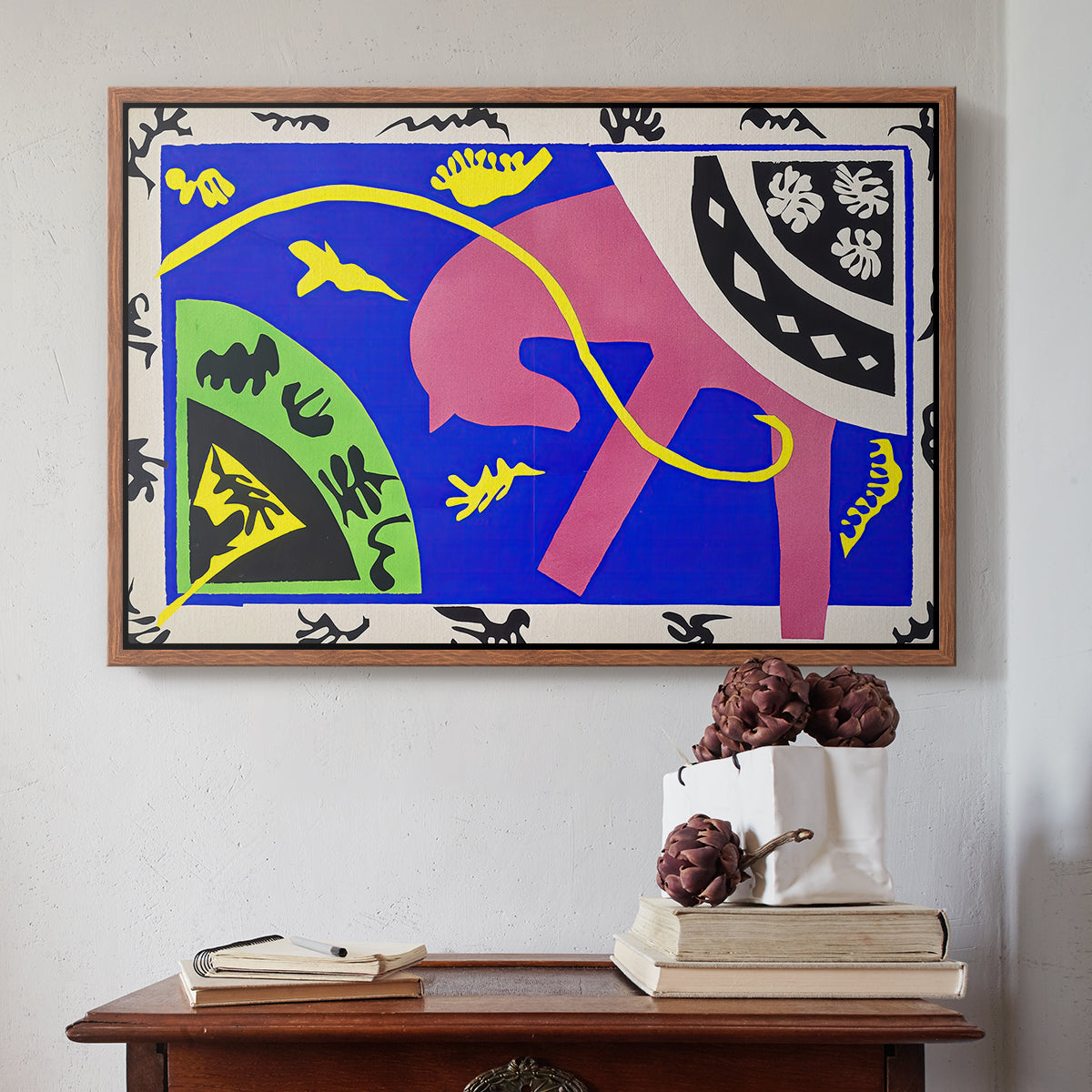 The Horse, the Rider and the Clown, from Jazz, 1947 - Floater Framed Canvas Print