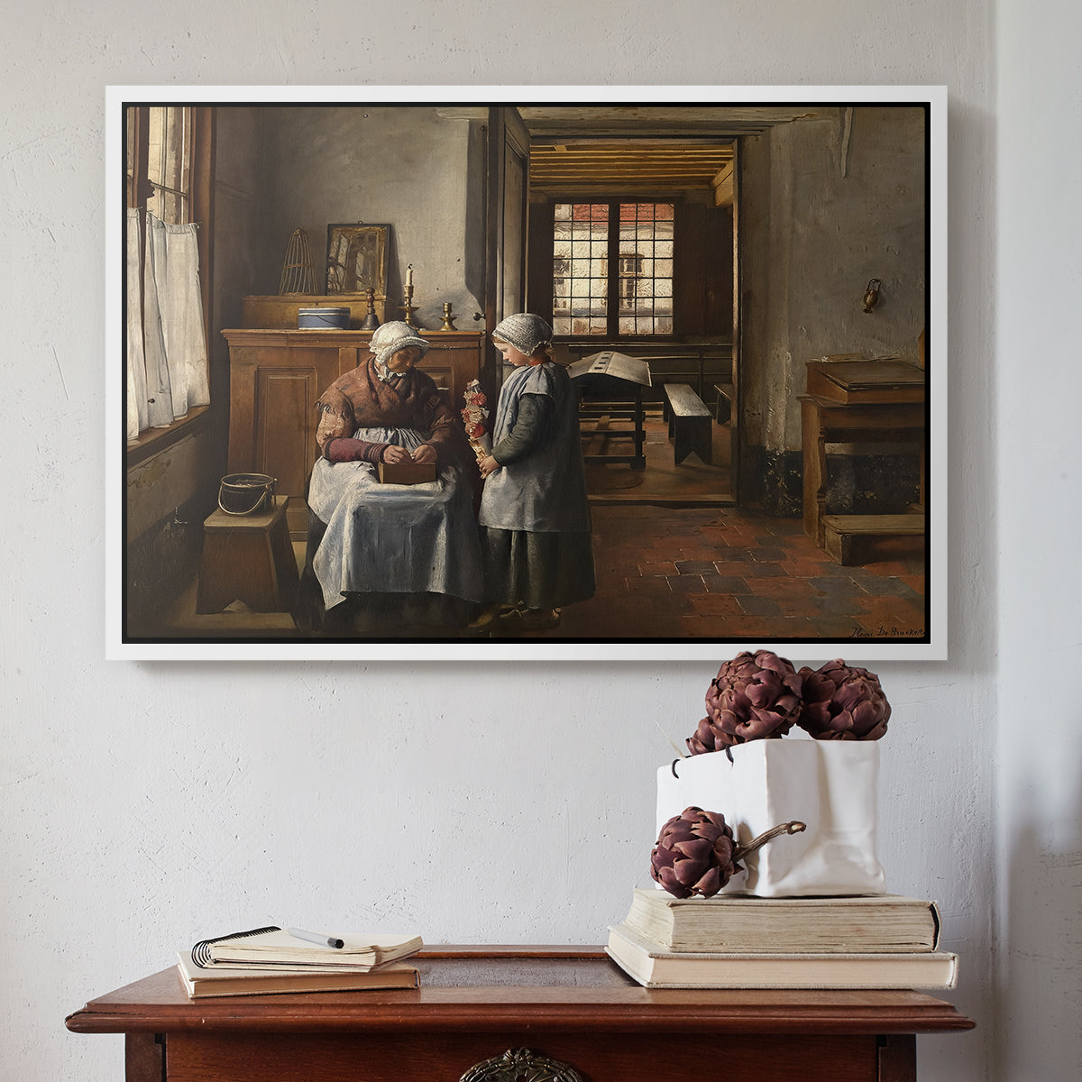 Grandmother's Feast, 1873 - Floater Framed Canvas Print