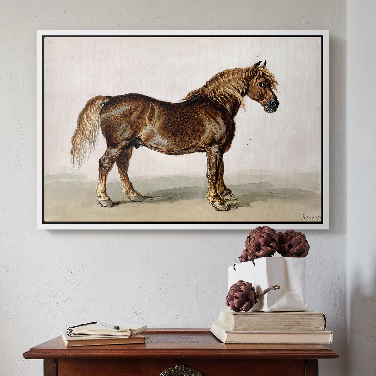 A Cart-Horse - Floater Framed Canvas Print