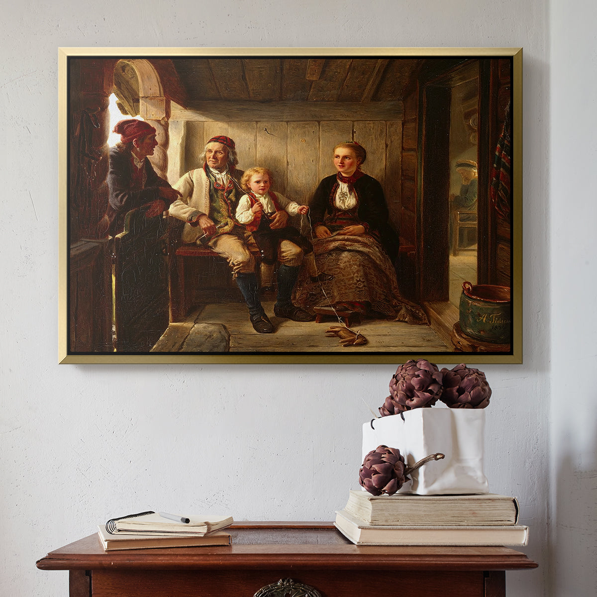 Neighbors (Naboer), 1855 - Floater Framed Canvas Print