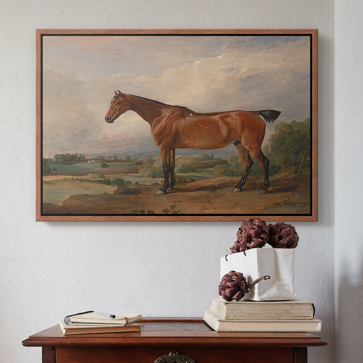 A Hunter in a Landscape, c. 1810 - Floater Framed Canvas Print