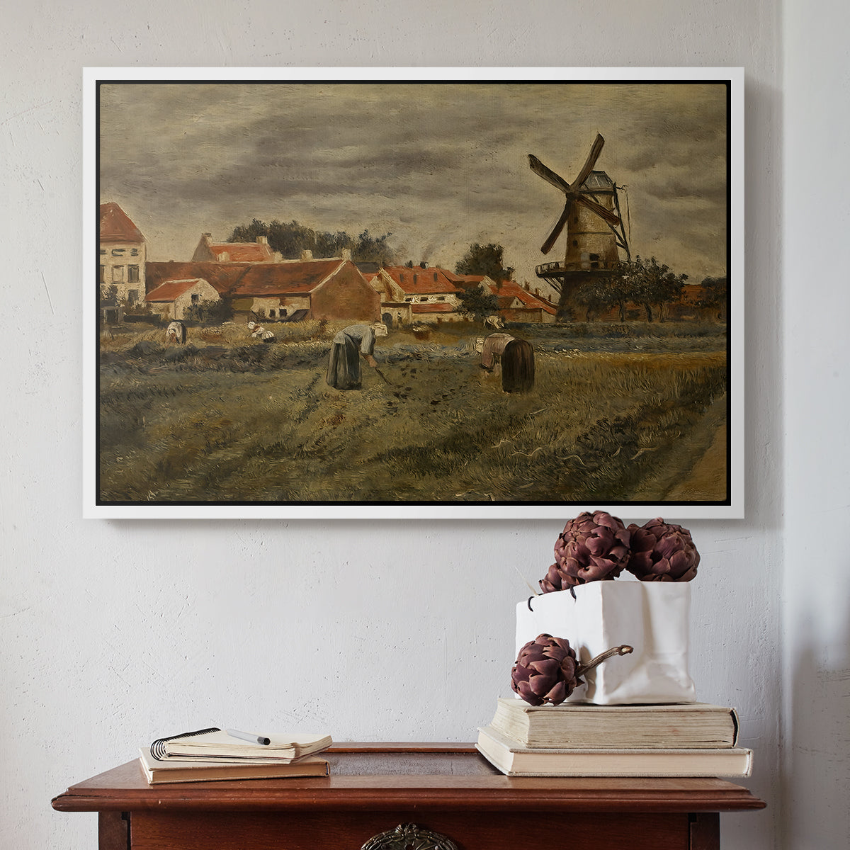 The Potato Harvest, c. 1875 - Floater Framed Canvas Print