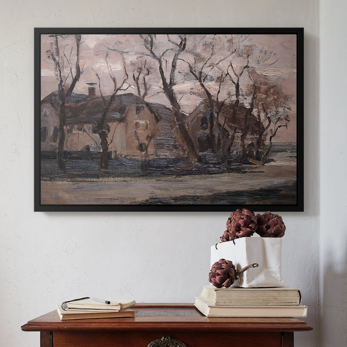 Farm near Duivendrecht in the Evening, c. 1905 - Floater Framed Canvas Print
