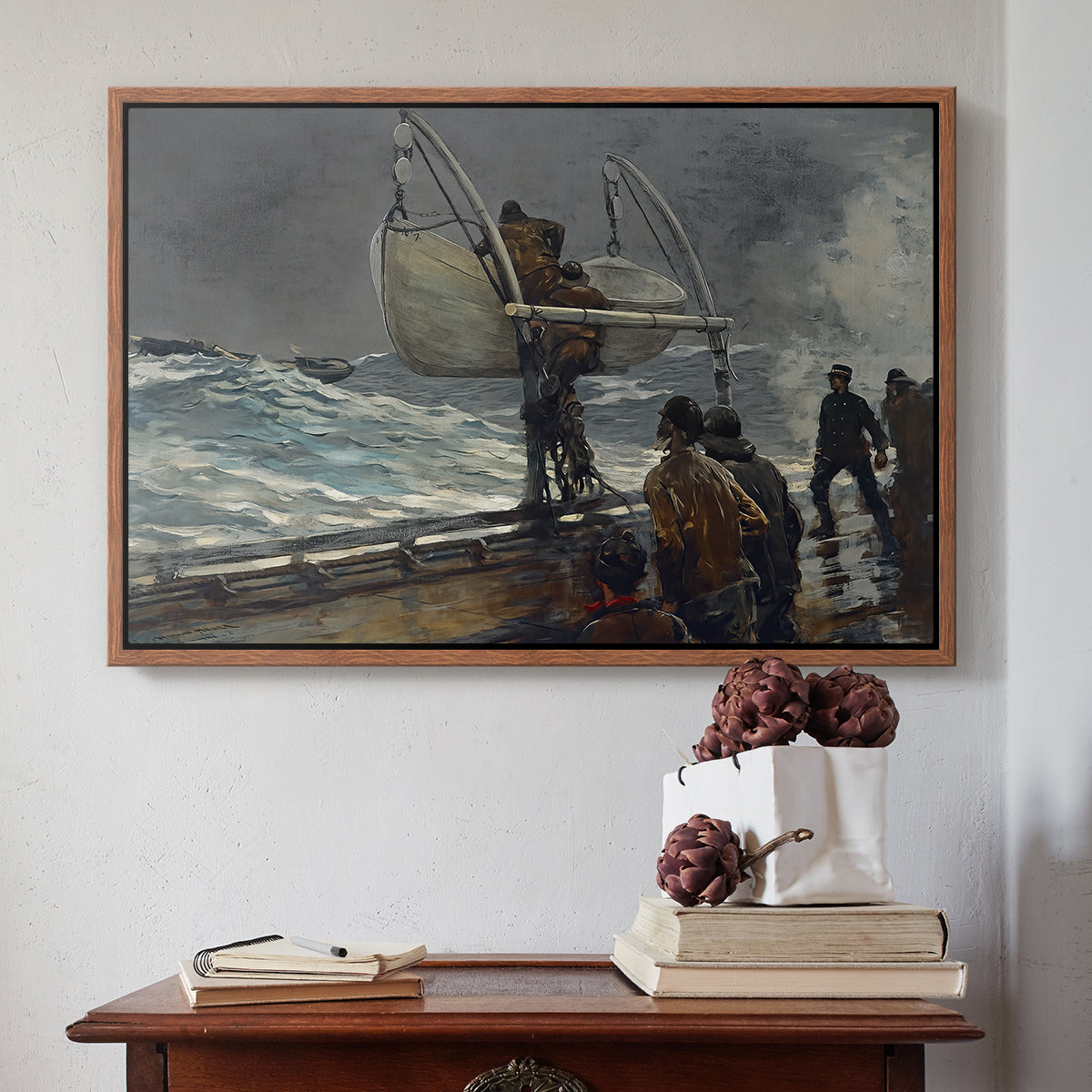 The Signal of Distress, c. 1896 - Floater Framed Canvas Print