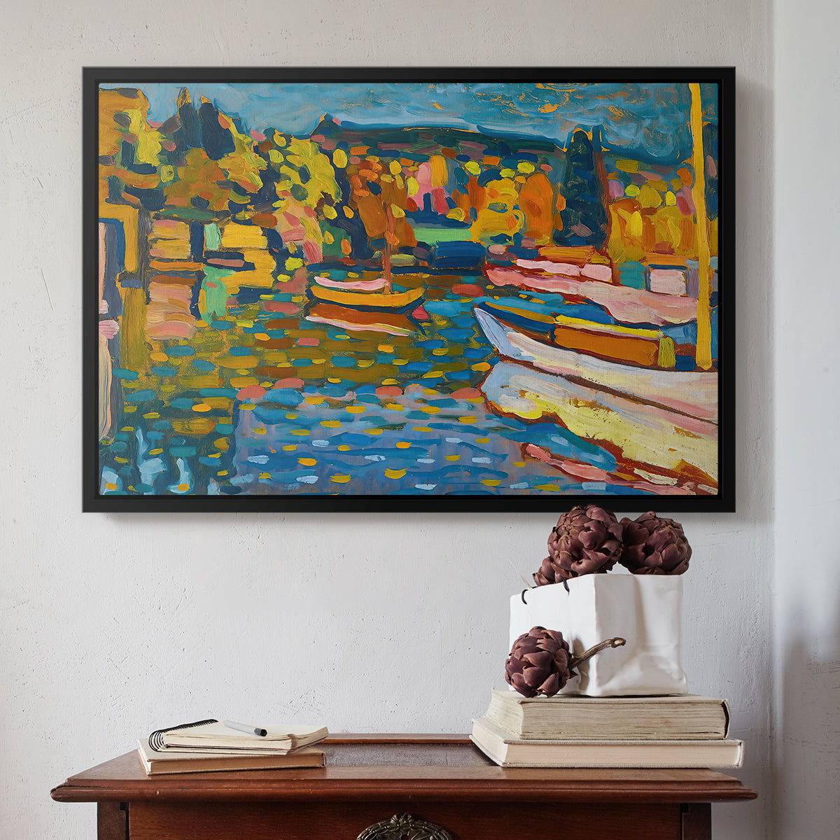 Study for Autumn Landscape with Boats, 1908 - Floater Framed Canvas Print