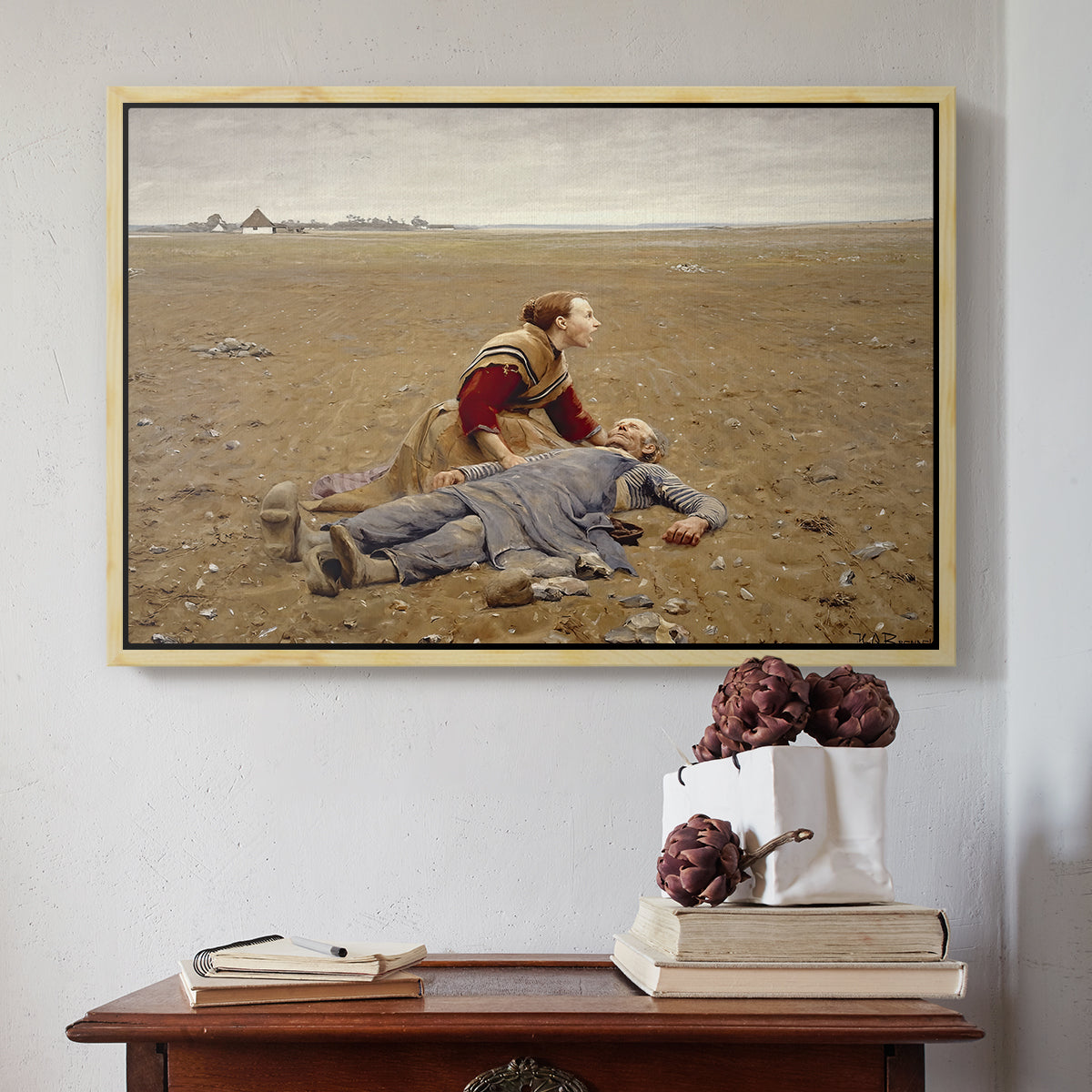 Worn Out (Udslidt), 1889 - Floater Framed Canvas Print