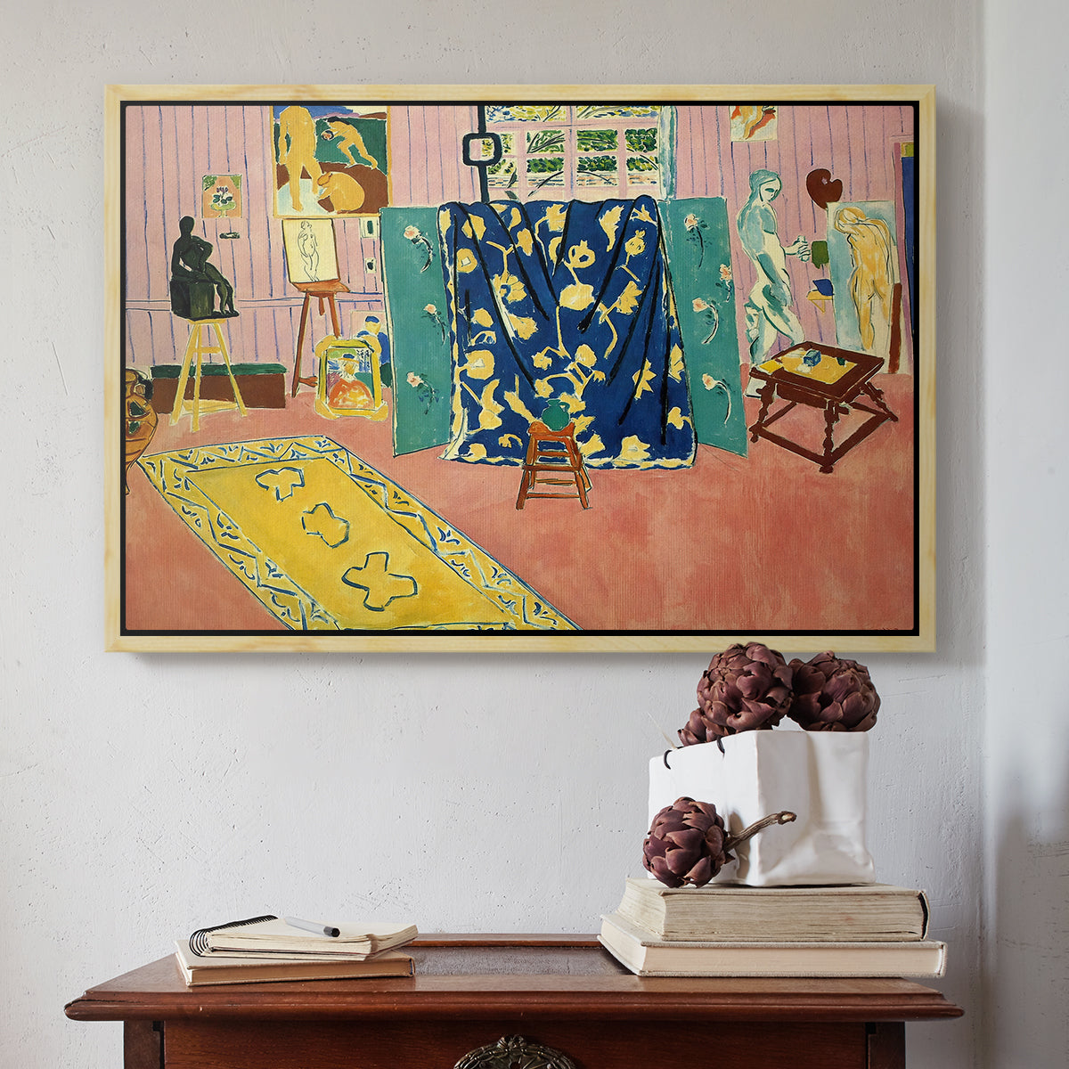 The Pink Studio (L'Atelier Rose), 1911 - Floater Framed Canvas Print