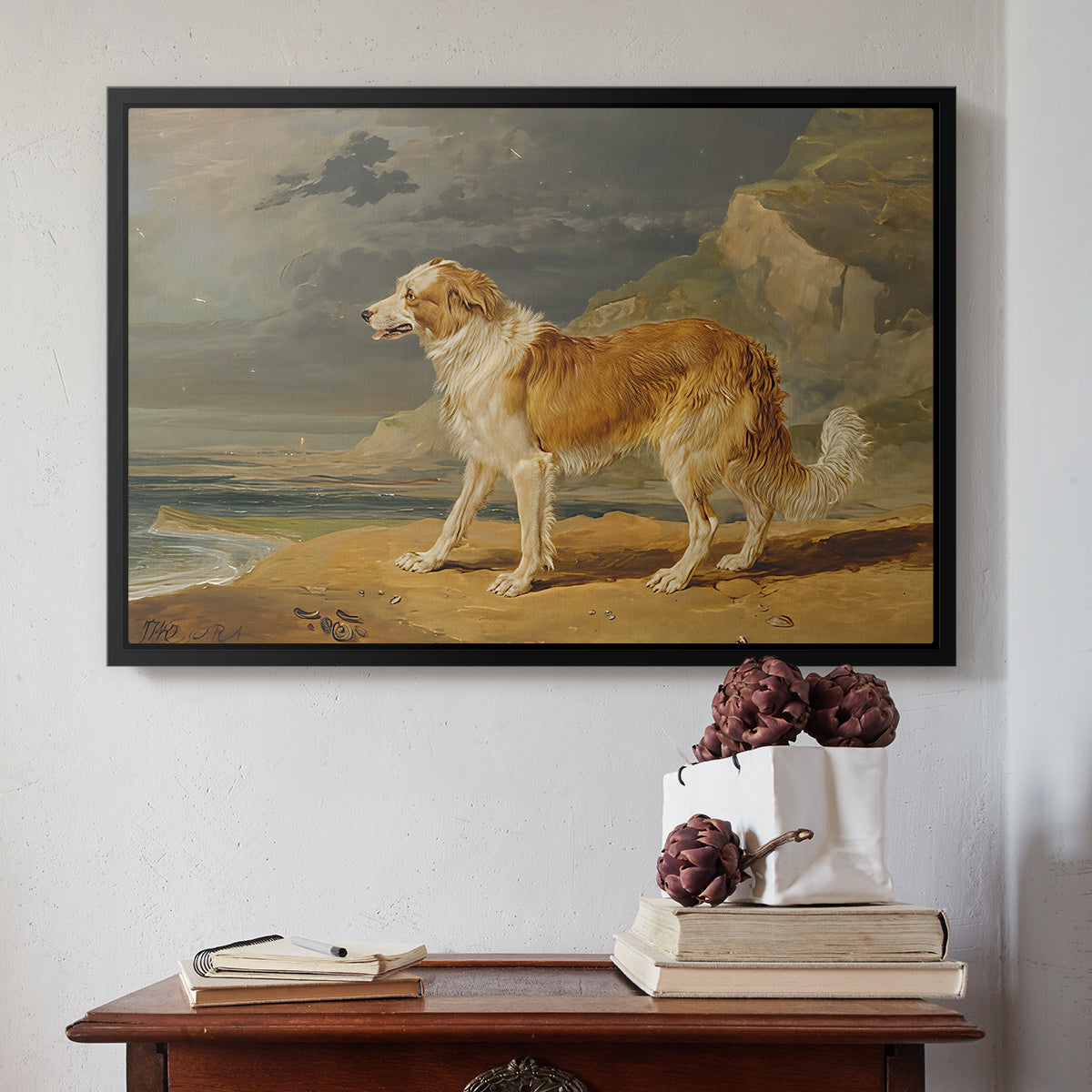 Rough-Coated Collie, 1809 - Floater Framed Canvas Print