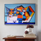 Cassie Thinking about Cubism - Floater Framed Canvas Print