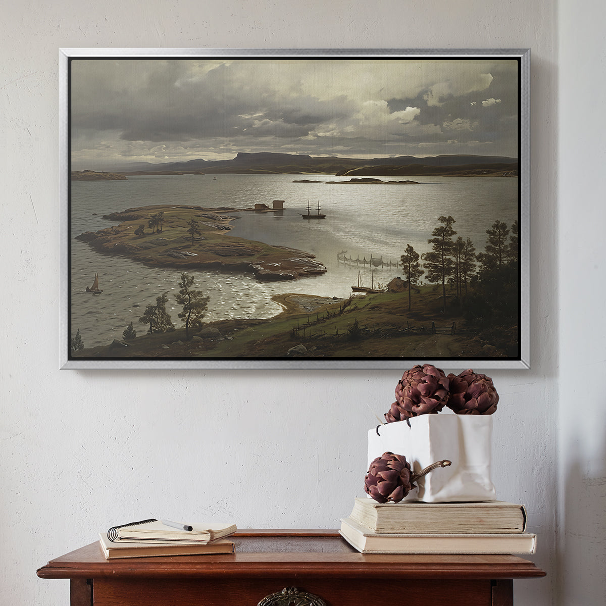 The Fjord at Sandviken (Sandviksfjorden), 1879 - Floater Framed Canvas Print