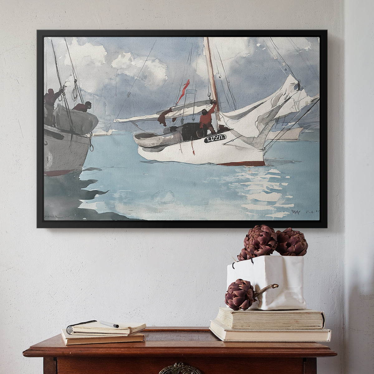 Fishing Boats, Key West, 1903 - Floater Framed Canvas Print