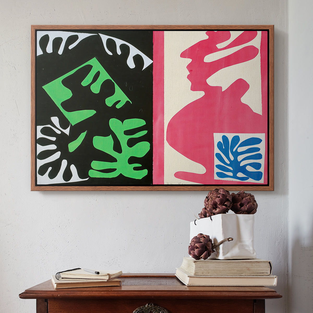 Composition, Black and Red, from Jazz, 1947 - Floater Framed Canvas Print