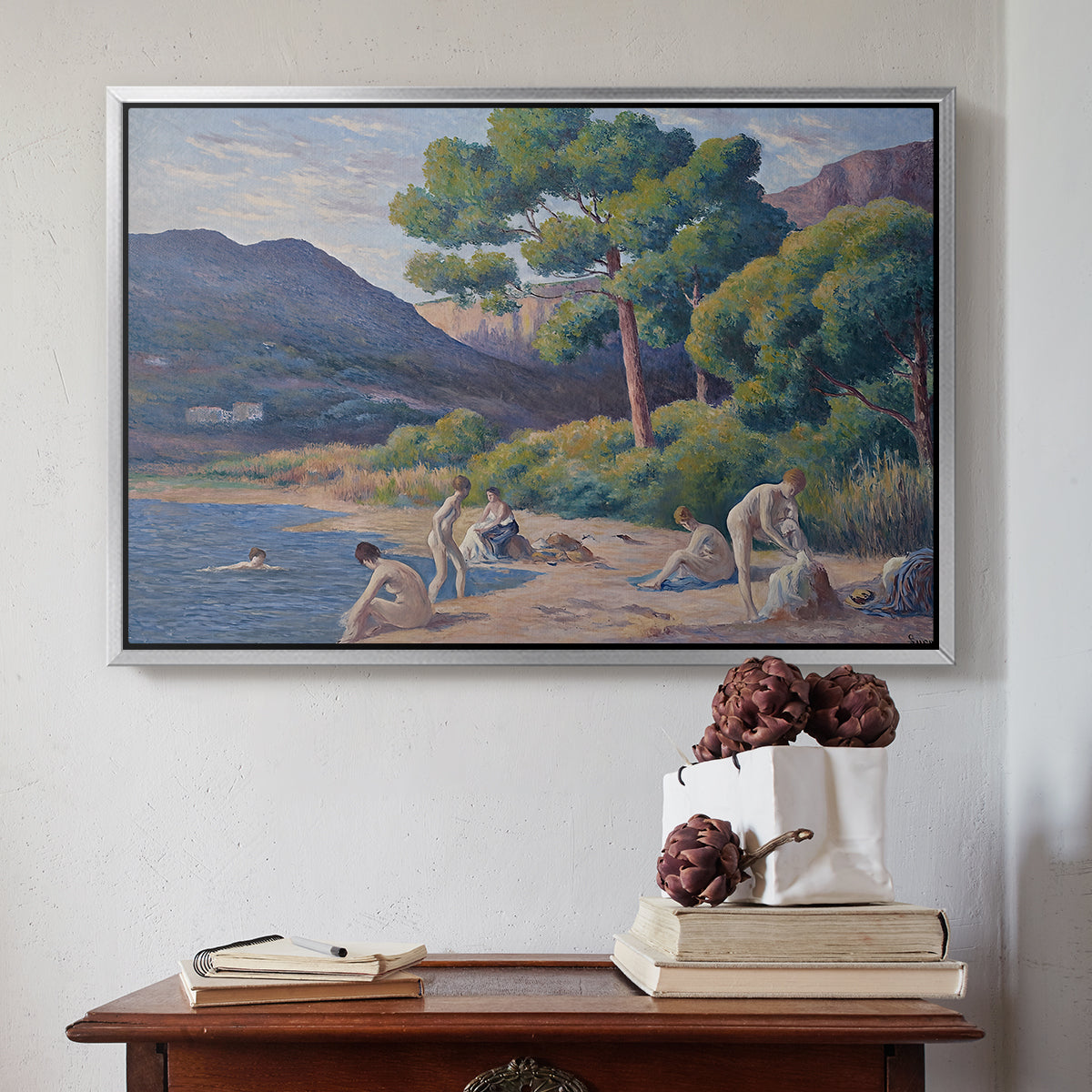 Bathers in Saint-Tropez, c. 1909 - Floater Framed Canvas Print