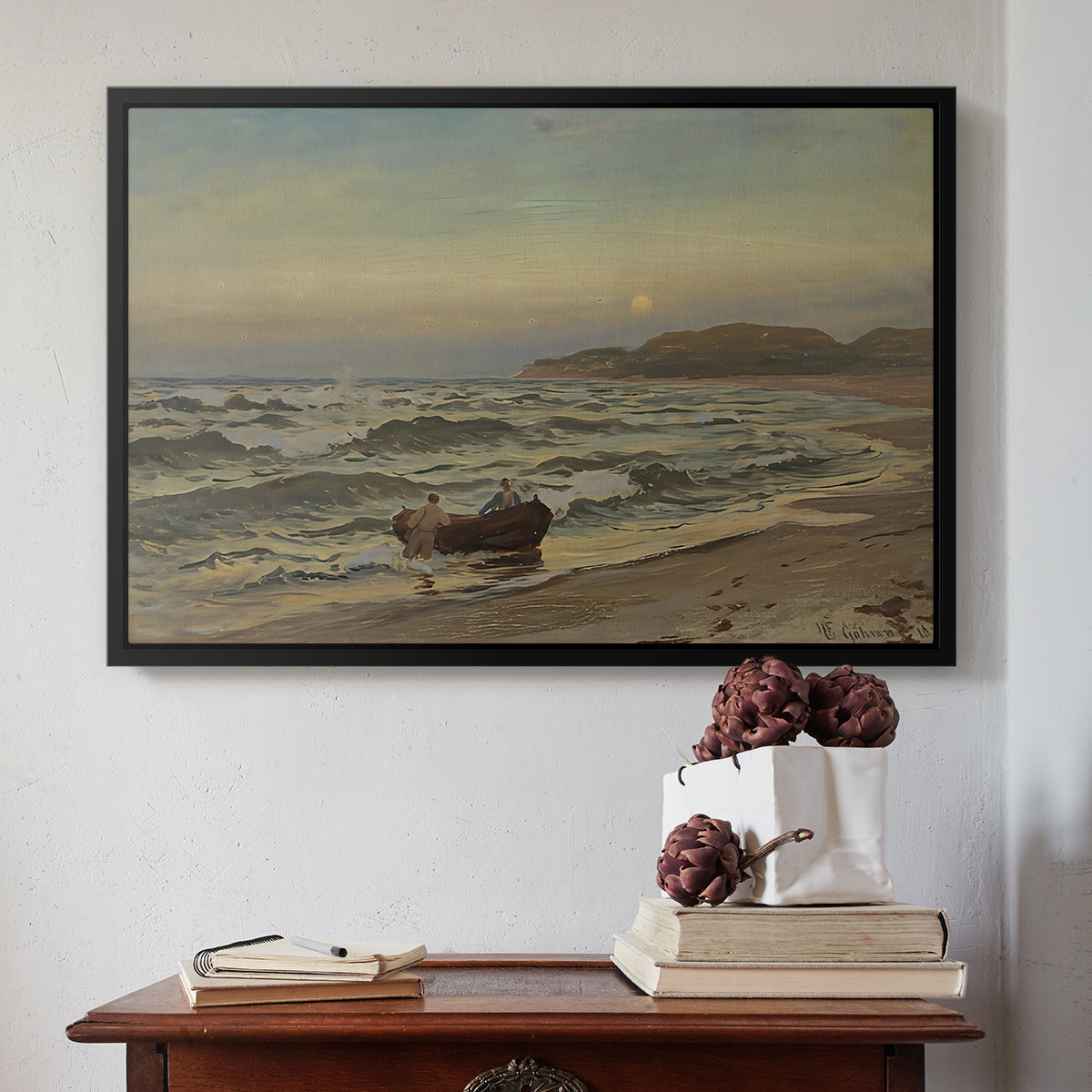 Storm at Rügen, 1882 - Floater Framed Canvas Print