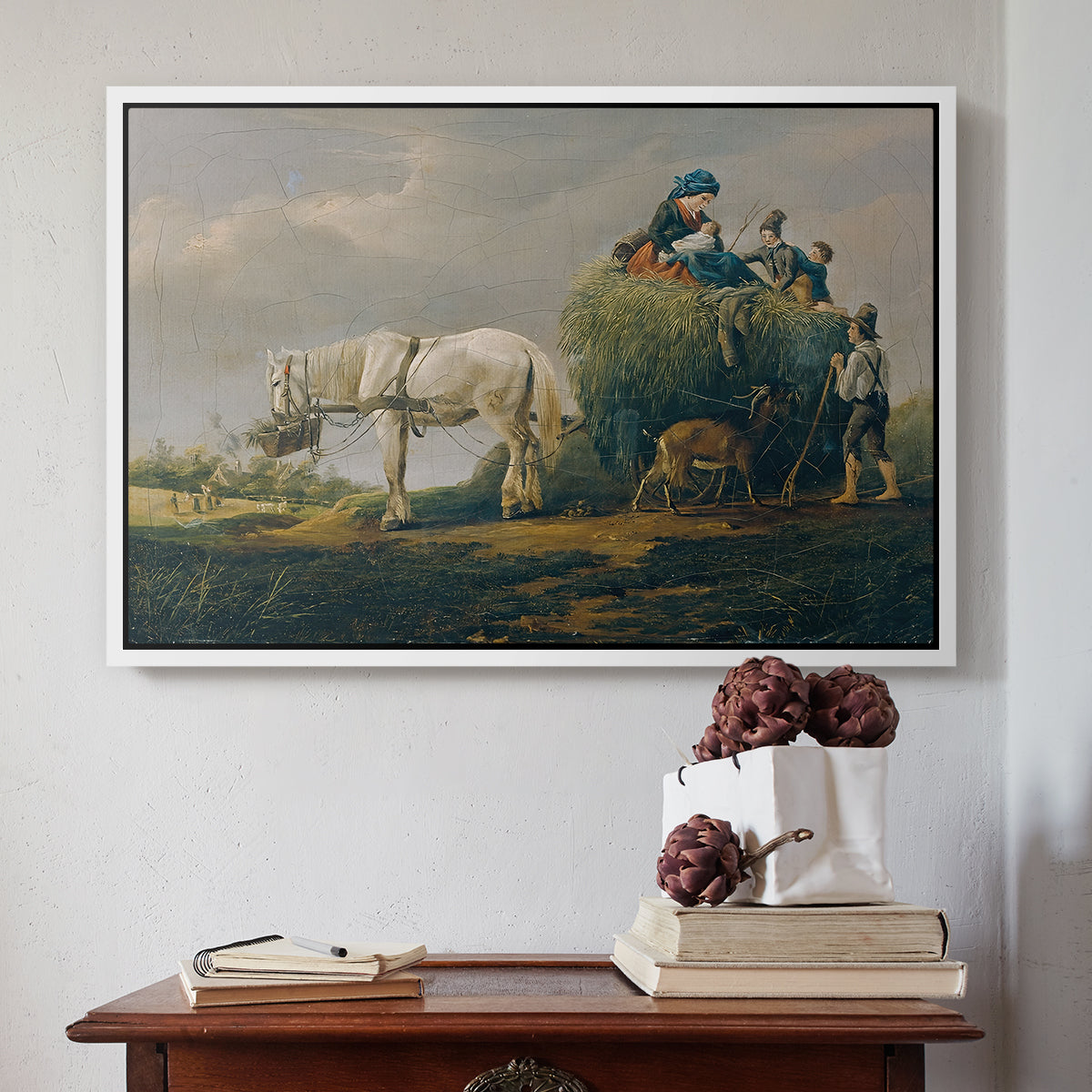 The Hay Wagon (Der Heuwagen), 1824 - Floater Framed Canvas Print