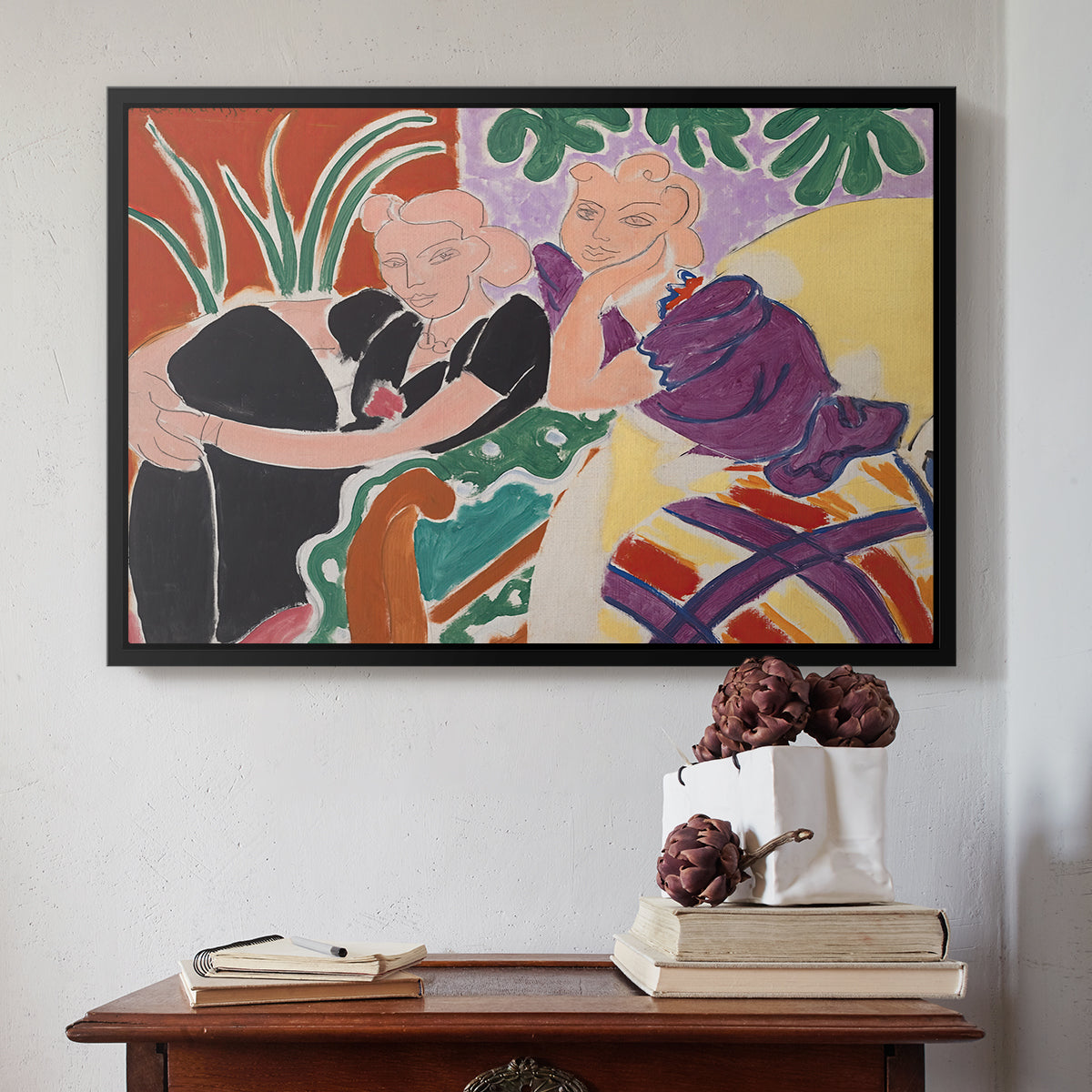 The Conversation, 1938 - Floater Framed Canvas Print