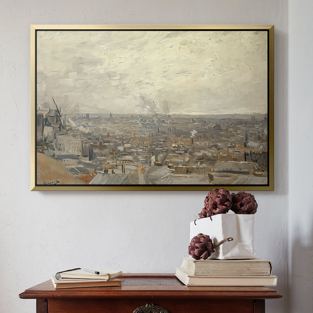 View from Montmartre, 1886 - Floater Framed Canvas Print