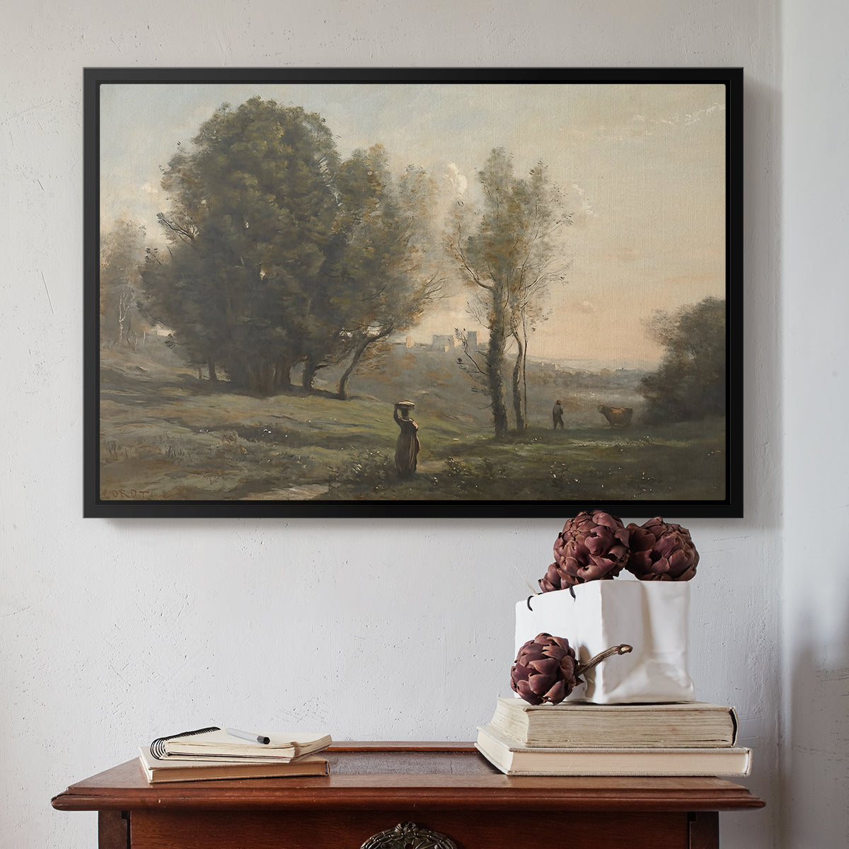 Landscape (Souvenir of les landes), c. 1872 - Floater Framed Canvas Print