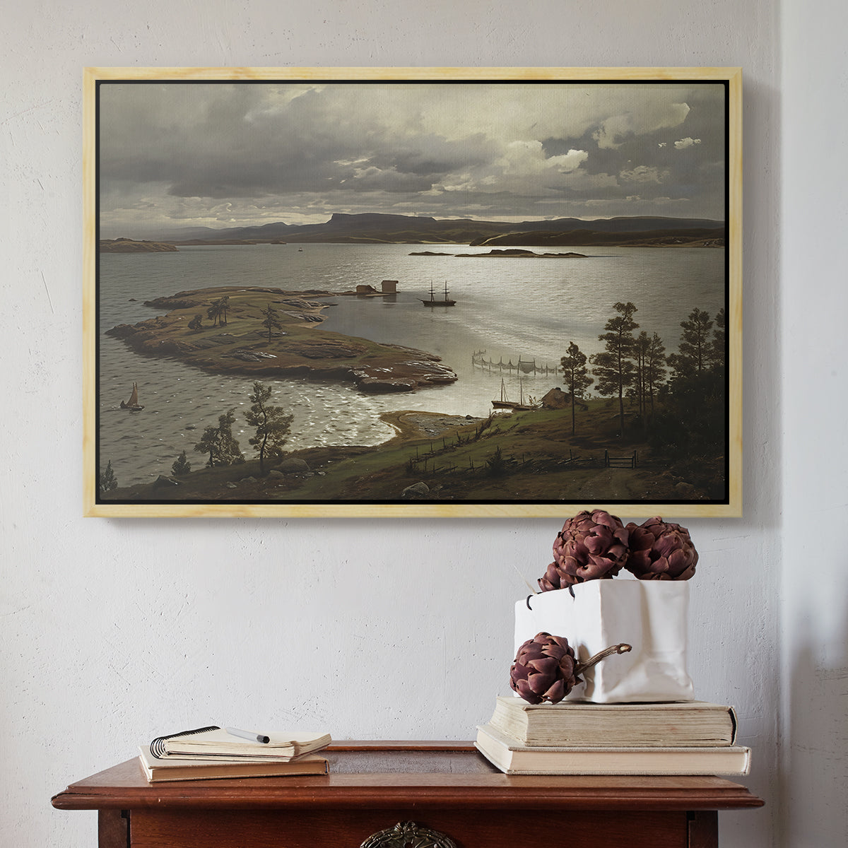 The Fjord at Sandviken (Sandviksfjorden), 1879 - Floater Framed Canvas Print