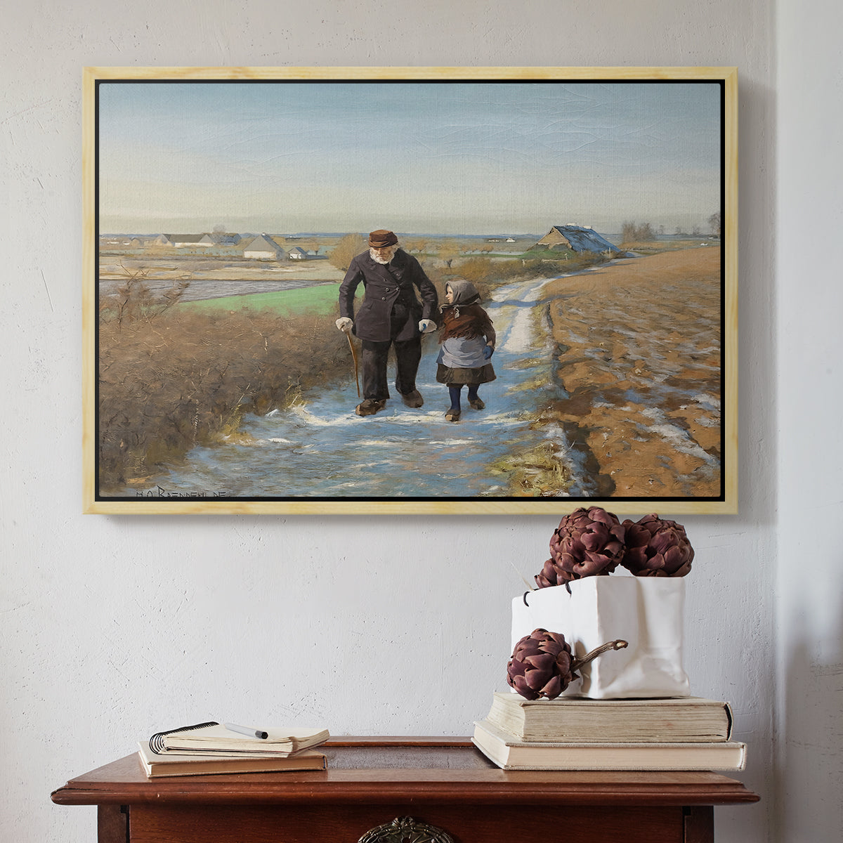 The Old Man and the Child, 1888 - Floater Framed Canvas Print