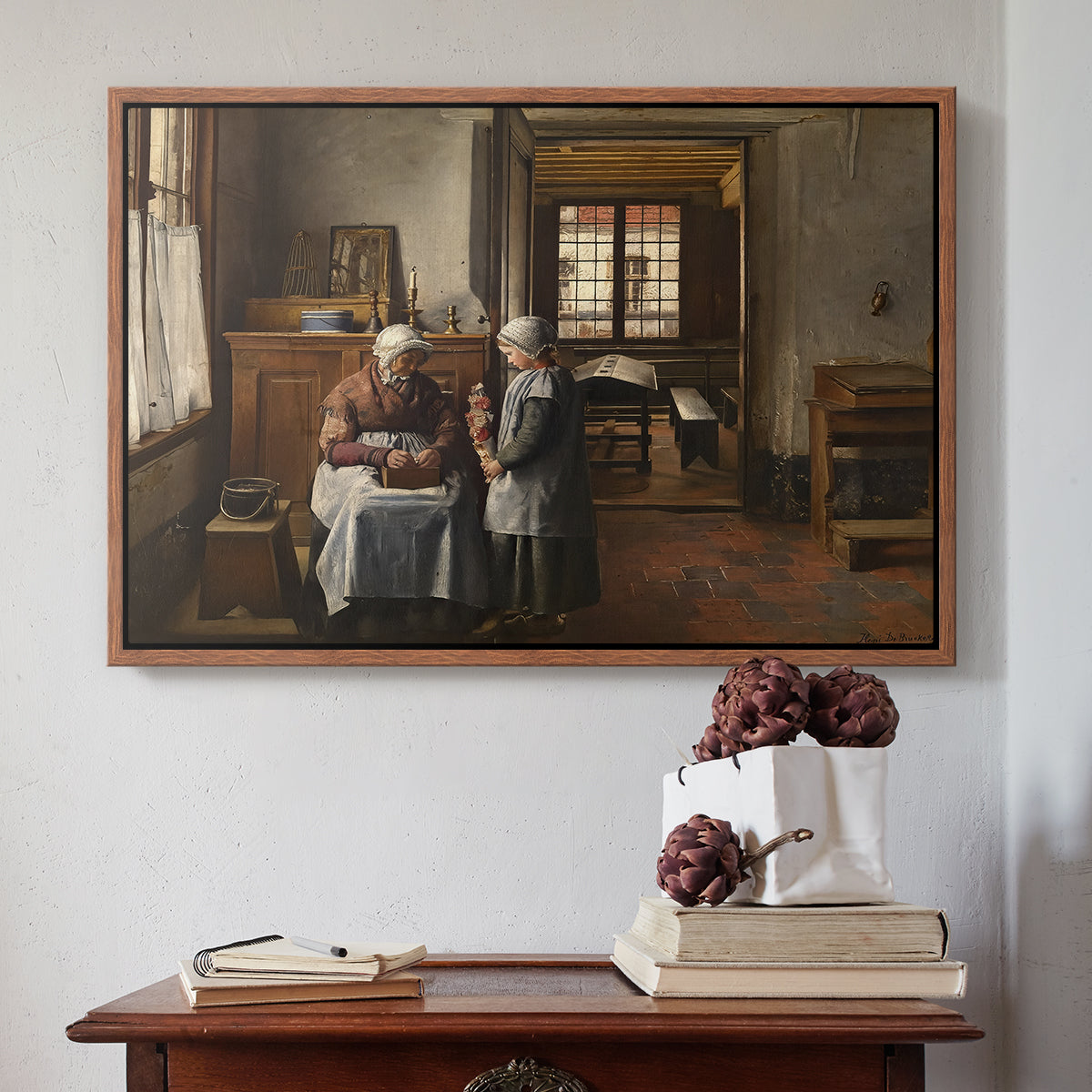 Grandmother's Feast, 1873 - Floater Framed Canvas Print
