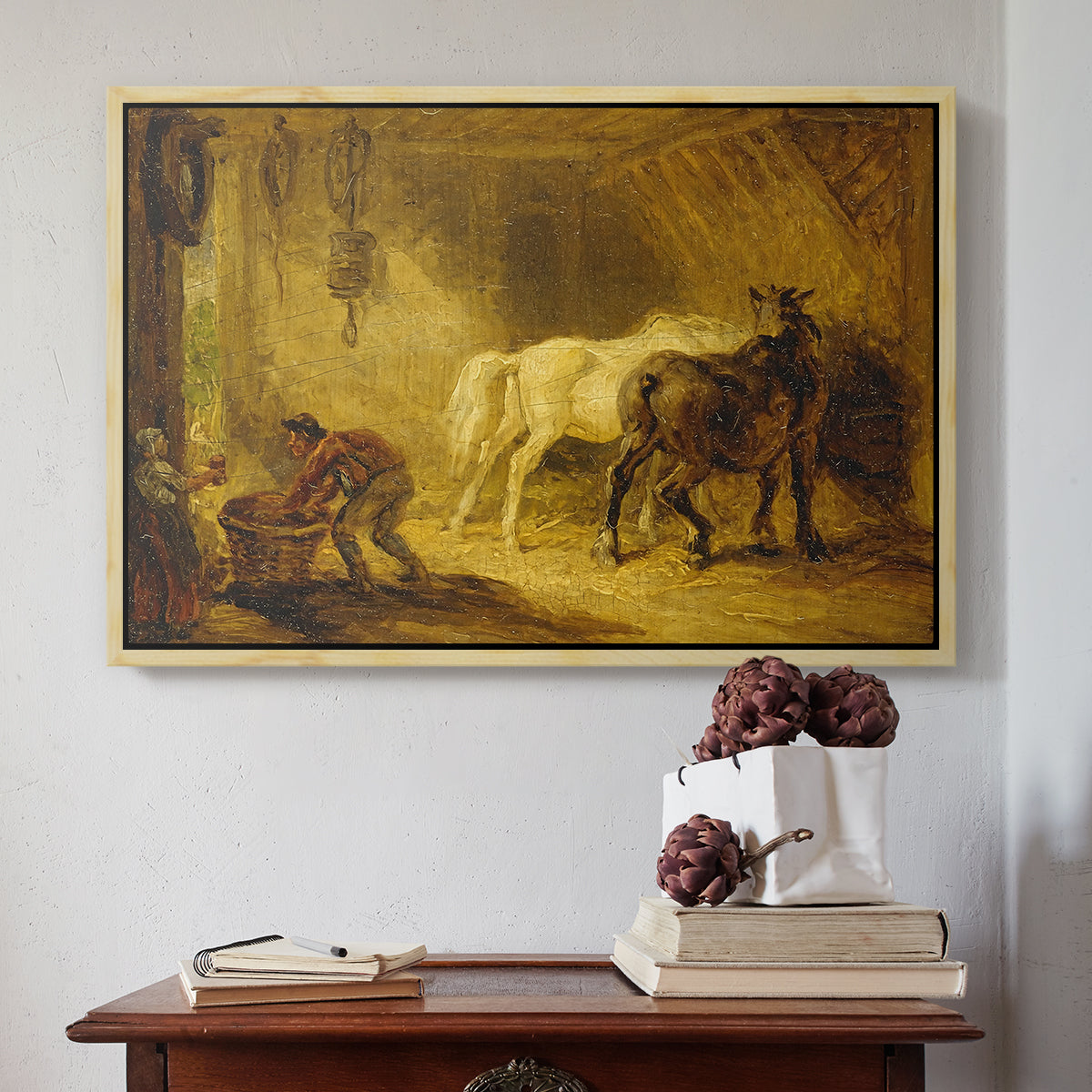 Heath Ewe and Lambs, 1810 - Floater Framed Canvas Print
