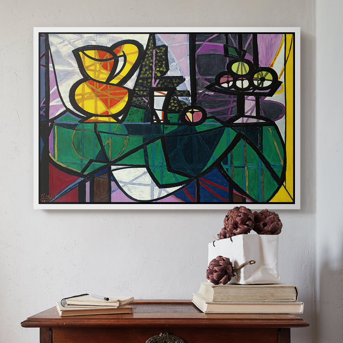 Pitcher and Bowl of Fruit, 1931 - Floater Framed Canvas Print
