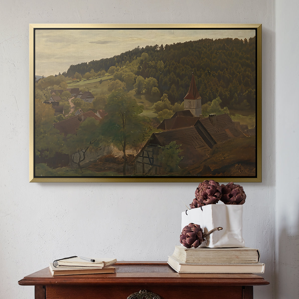 Landscape from Ebersteinburg in Baden, 1876 - Floater Framed Canvas Print