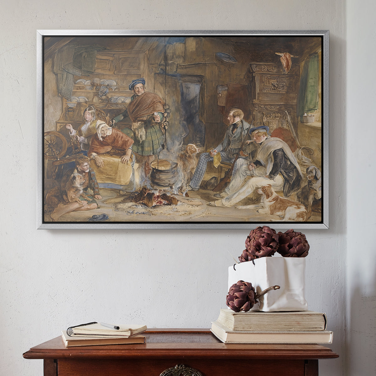 Highland Hospitality, 1832 - Floater Framed Canvas Print