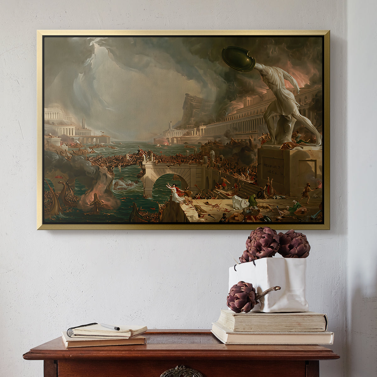The Course of Empire: Destruction, 1836 - Floater Framed Canvas Print