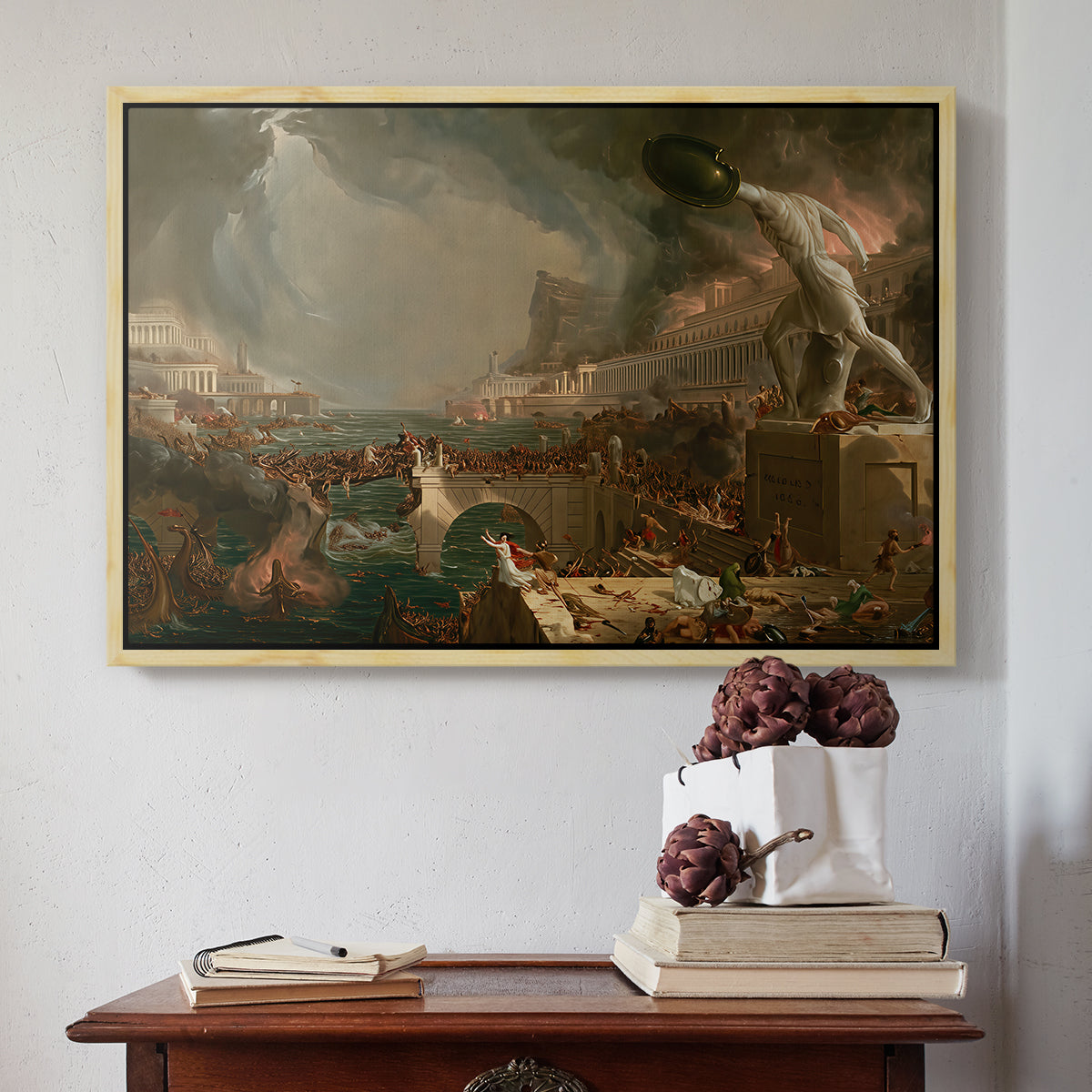 The Course of Empire: Destruction, 1836 - Floater Framed Canvas Print
