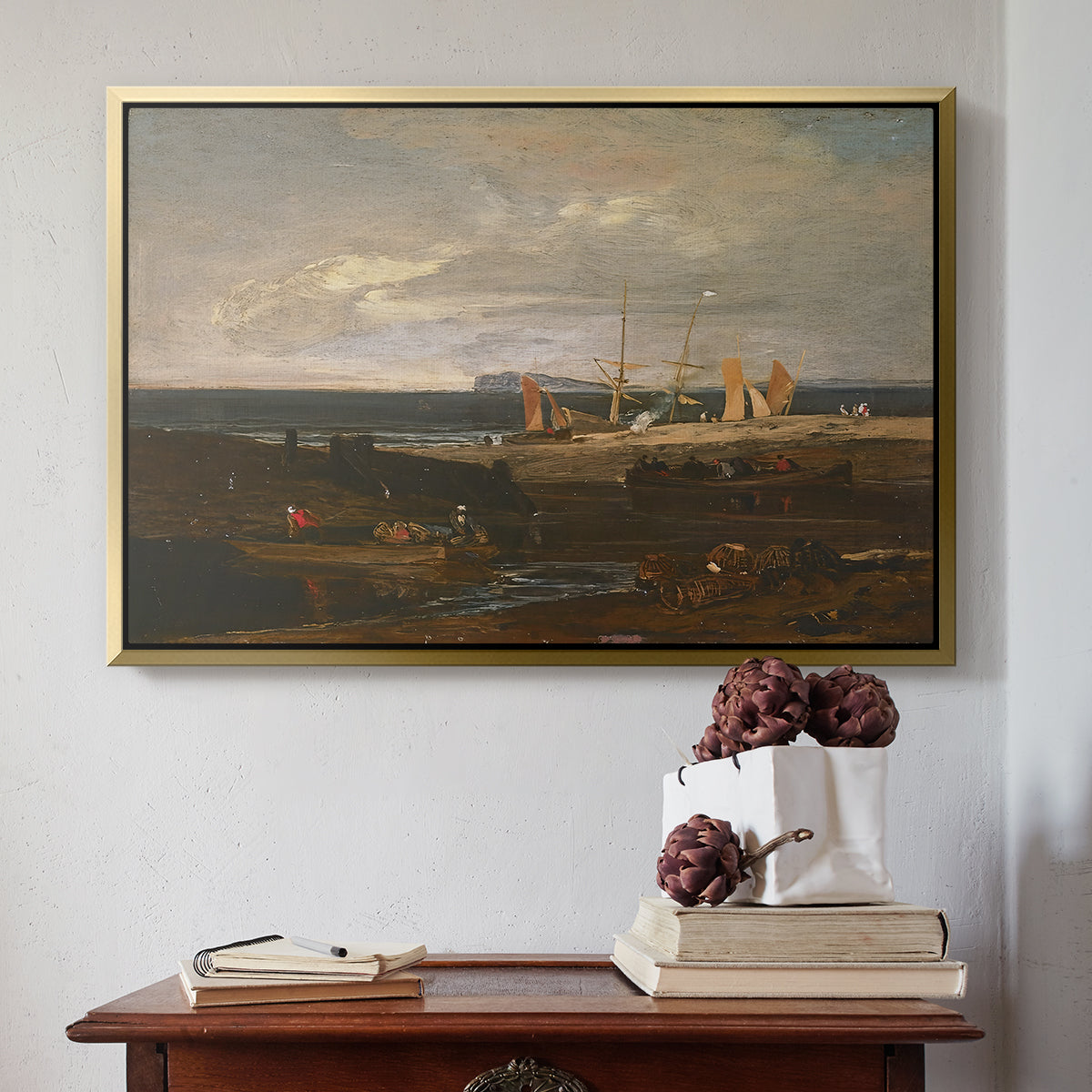 A Scene on the English Coast, c. 1798 - Floater Framed Canvas Print