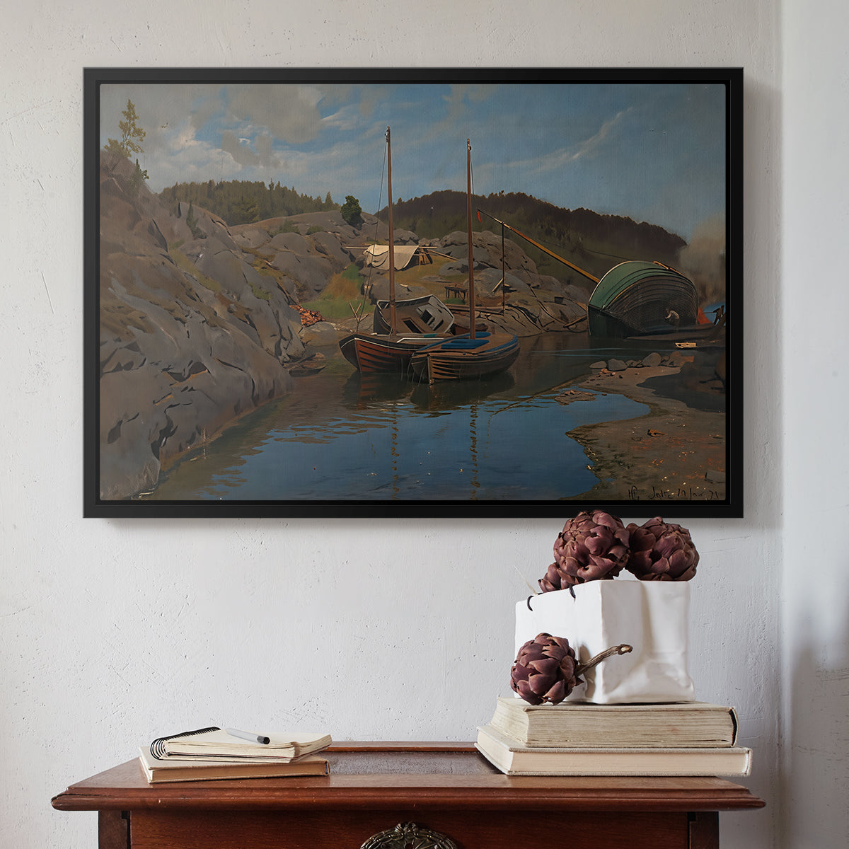 Pilotboats, 1875 - Floater Framed Canvas Print