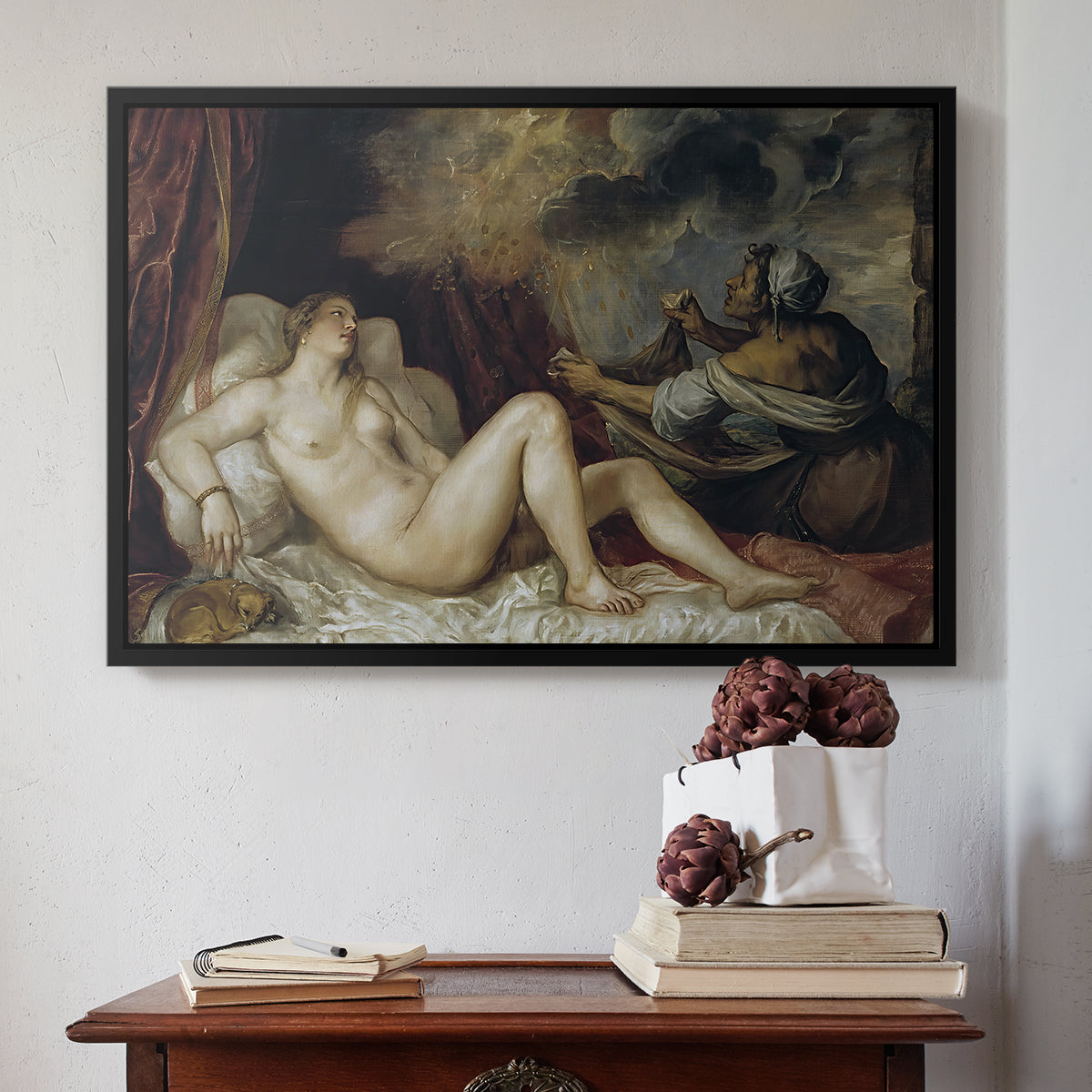 Danaë, c. 1560-1565 - Floater Framed Canvas Print