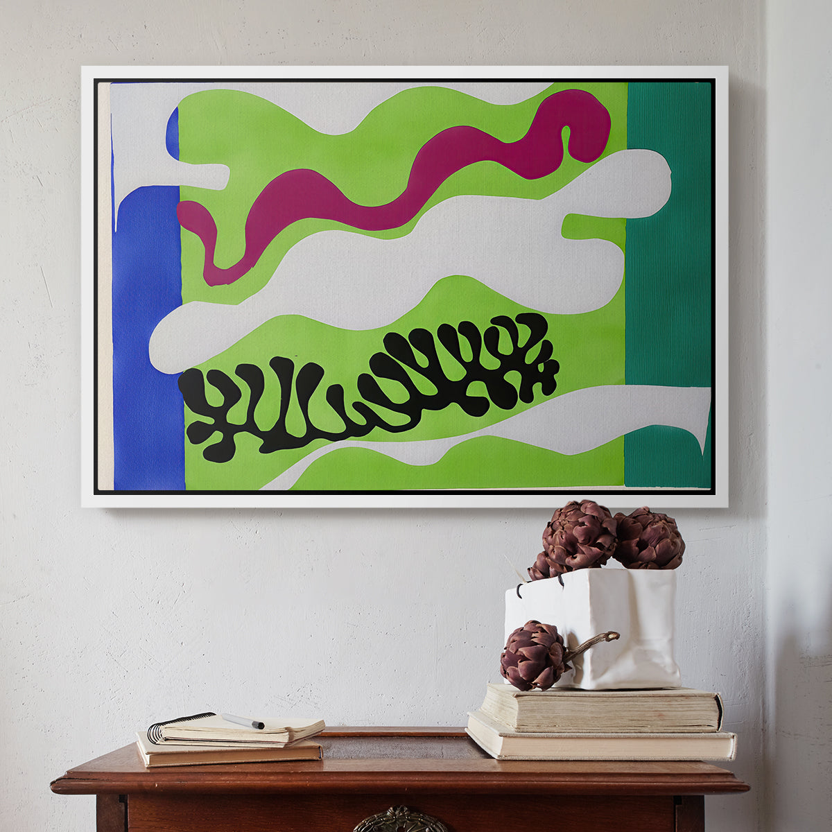 The Lagoon (Le lagon), from Jazz, 1947 - Floater Framed Canvas Print