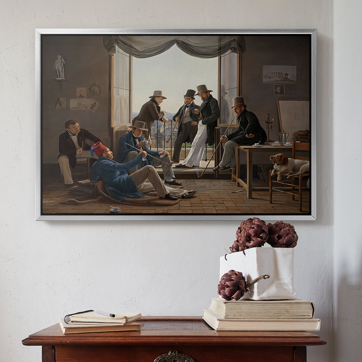 A Group of Danish Artists in Rome, 1837 - Floater Framed Canvas Print