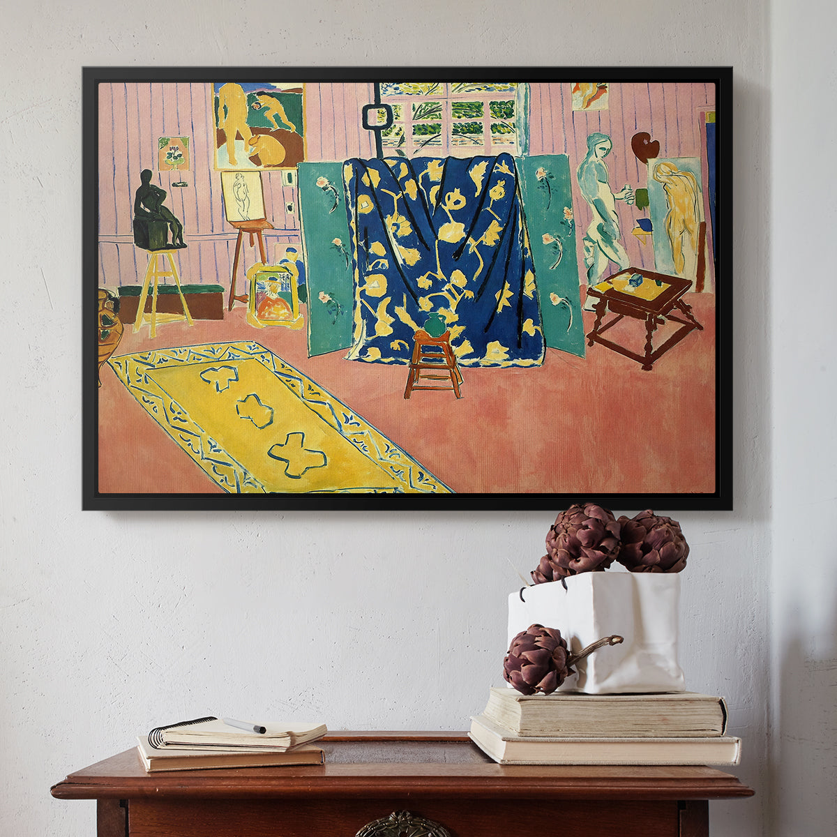 The Pink Studio (L'Atelier Rose), 1911 - Floater Framed Canvas Print