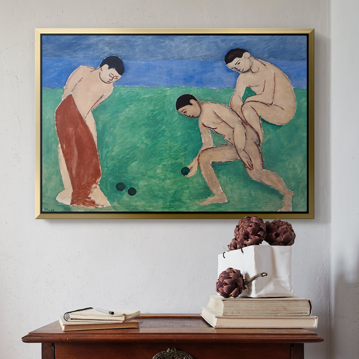 Game of Bowls, 1908 - Floater Framed Canvas Print
